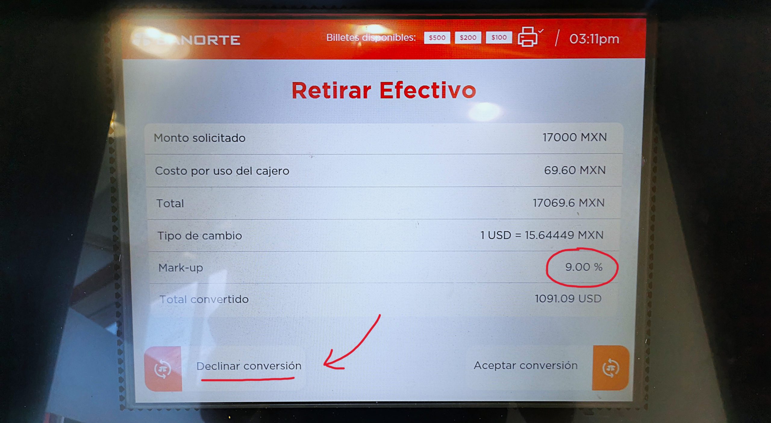 Avoid ATM fee Mexico